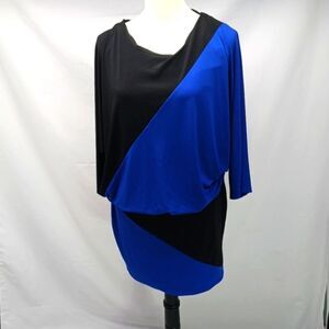 Enfocus Studio Two Toned Color-Block Midi Woman's 12. 80s Style. Lined